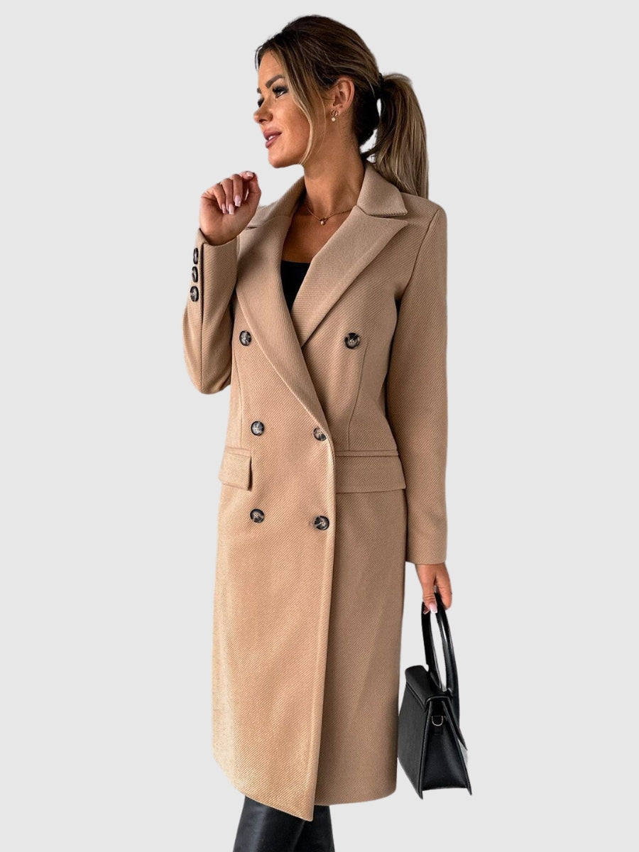 Laila - zeitlose doppeltknopffront Wollmischung Jacke