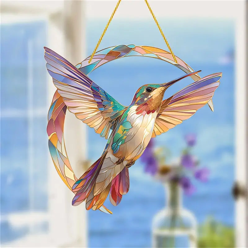 HummiGlow Lebendiger Kolibri Sonnenfänger – Strahlende Fensterdekoration