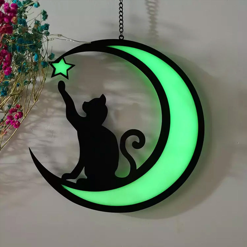 MysticPaws Katze & Halbmondenlampe – Magisches Stimmungslicht für eine Gemütliche Einrichtung