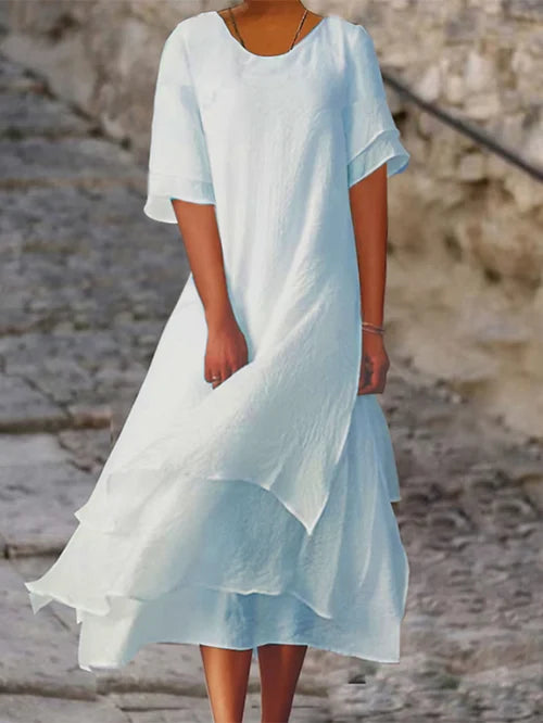 Hanna - Kurzärmliges Doppel-Lagen-Kleid