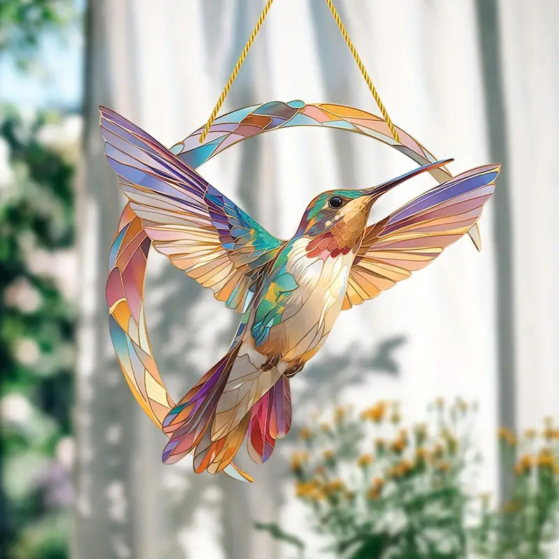 HummiGlow Lebendiger Kolibri Sonnenfänger – Strahlende Fensterdekoration