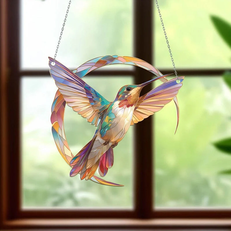HummiGlow Lebendiger Kolibri Sonnenfänger – Strahlende Fensterdekoration