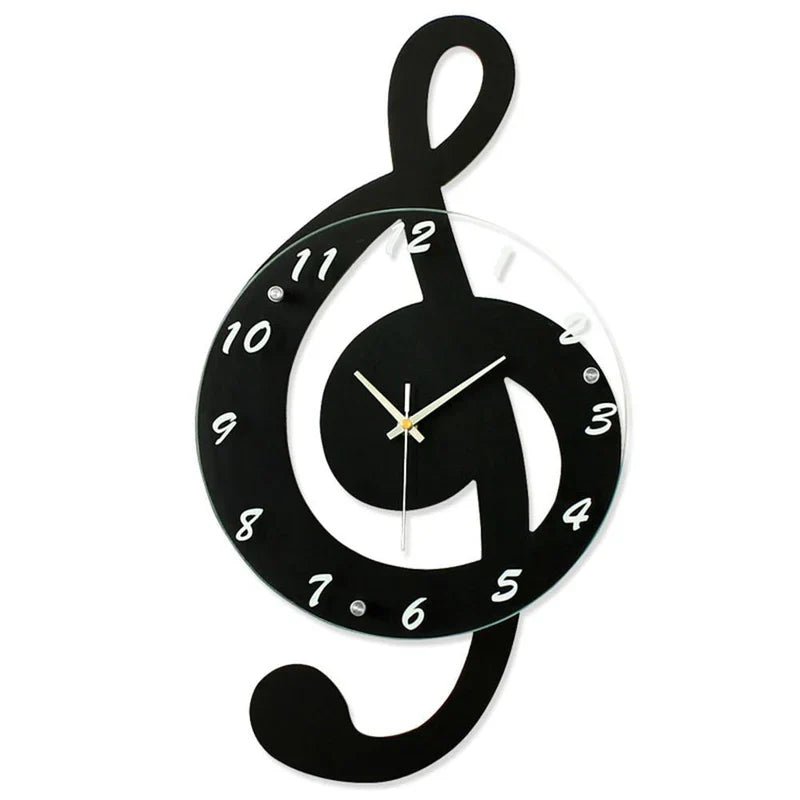 MelodyTime Künstlerische Wanduhr – Musikalisches G-Schlüssel-Design für modernes Interieur