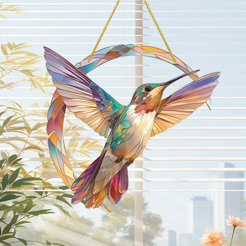 HummiGlow Lebendiger Kolibri Sonnenfänger – Strahlende Fensterdekoration