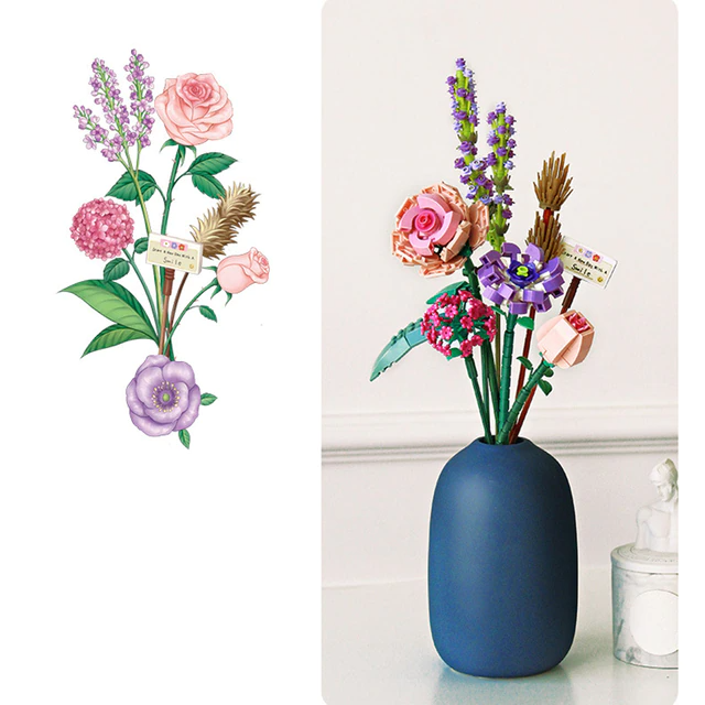 FloraBloom - 3D-Blumenstrauß für ruhige Räume