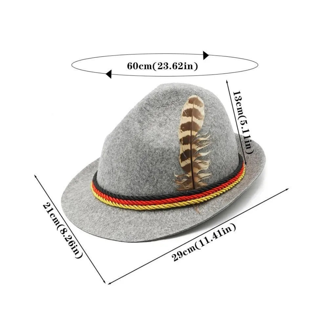 Julian | Unisex Feder Dekore Oktoberfest Hut | 2024