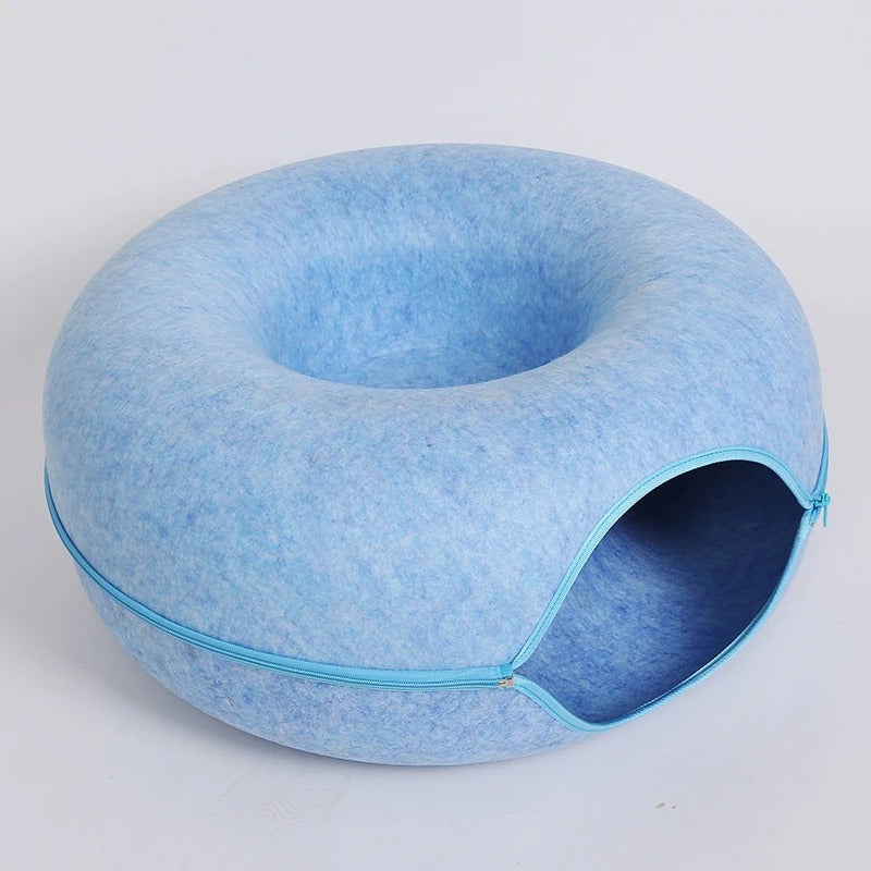 CozyNest - Bequeme donut-förmige Filz-Katzenbett