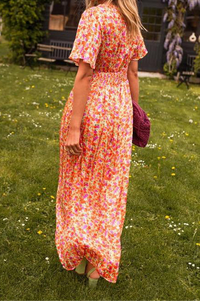 FloraBreeze Elegante Blumen-Maxikleid – Luftiges Ärmelloses Sommerkleid