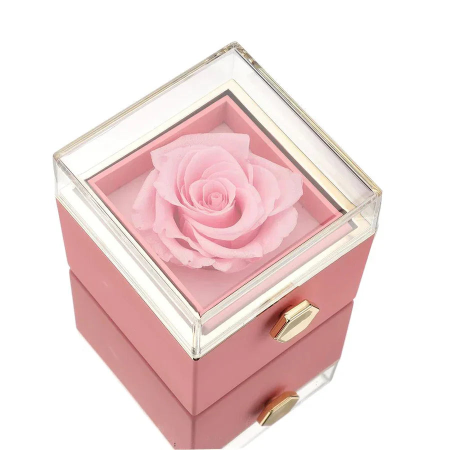 Ewige Rosen Geschenkbox mit verstecktem personalisiertem Halsband – Einzigartiges Geschenk zum Muttertag