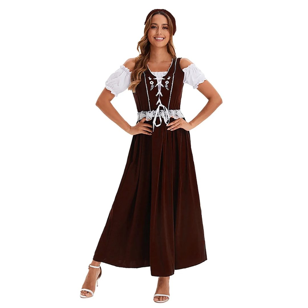 Anna | Damen Lange Oktoberfest Dirndl Kleid | 2024