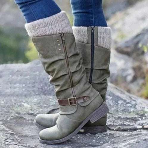 Karla - Bequeme rutschfeste Stiefel mit Reißverschluss