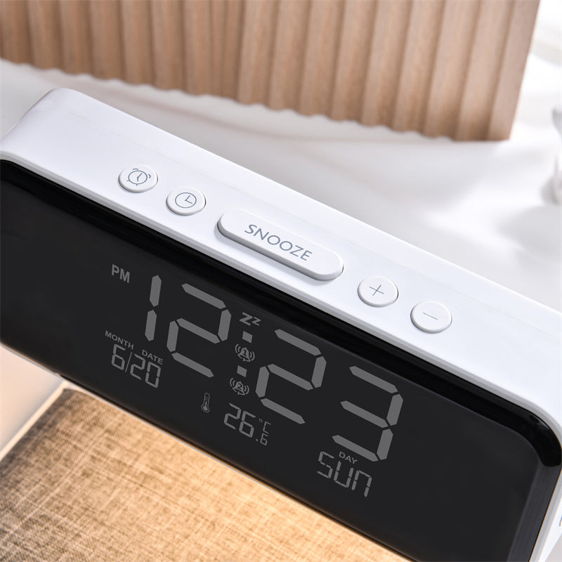 GlowTime LED Wecker mit Digitalanzeige & Wireless Schnellladung
