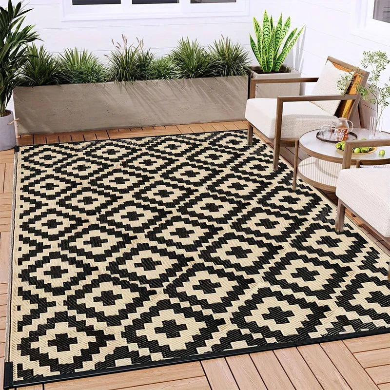 Stilvoller Boho-Outdoor-Teppich