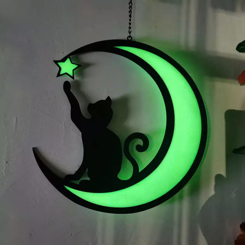 MysticPaws Katze & Halbmondenlampe – Magisches Stimmungslicht für eine Gemütliche Einrichtung
