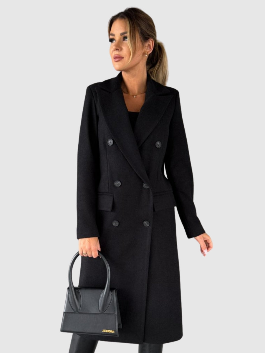 Laila - zeitlose doppeltknopffront Wollmischung Jacke