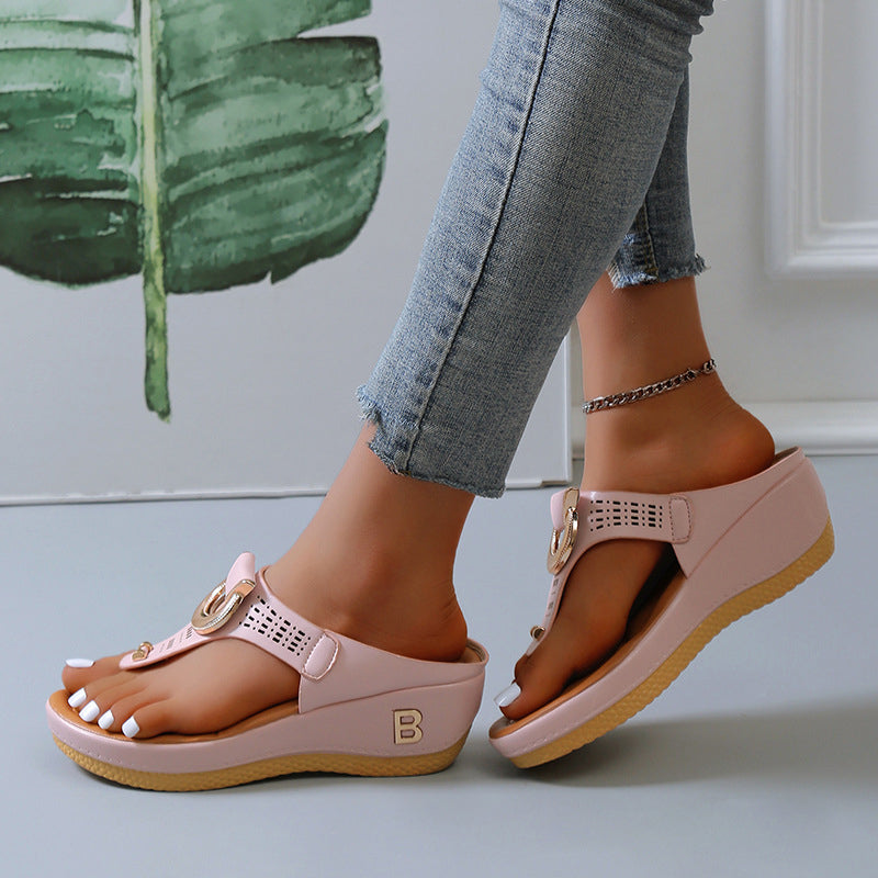 Marne - Sommer Frauen dicke Keilabsätze Clogs