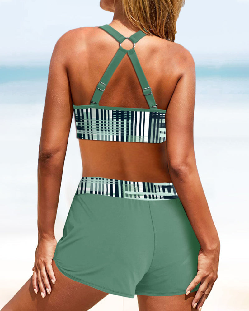 Jella - Ribbet Tankini mit hoher Taille