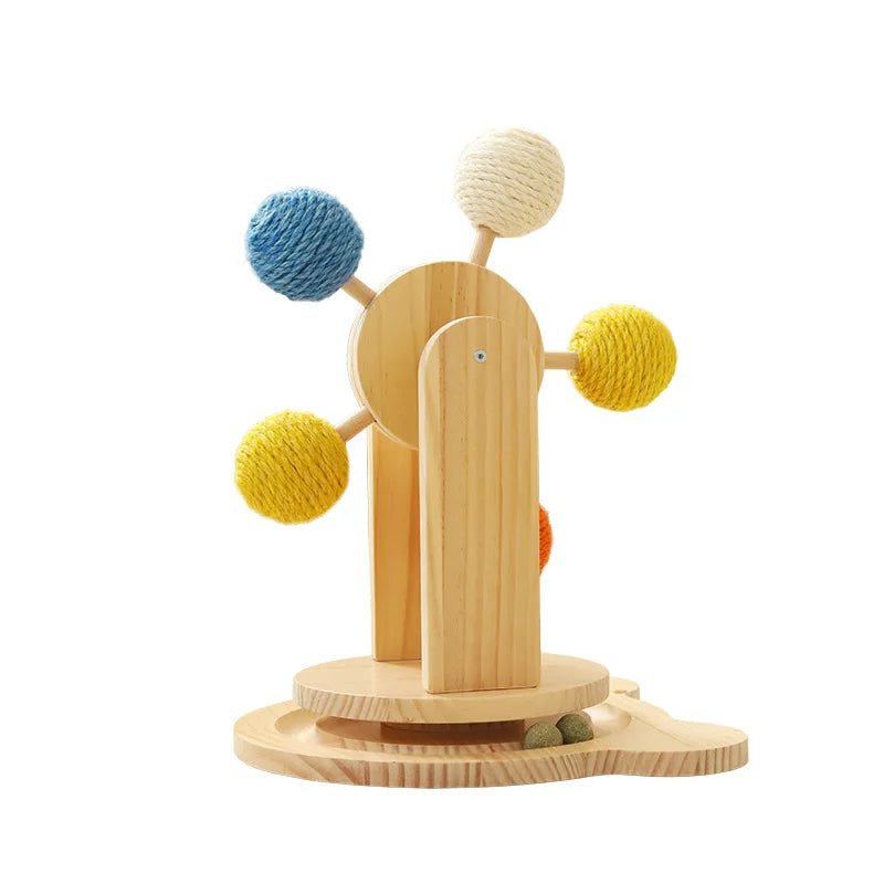 Spin & Scratch Tower - Multifunktionale Katzenkratzsäule mit Riesenrad