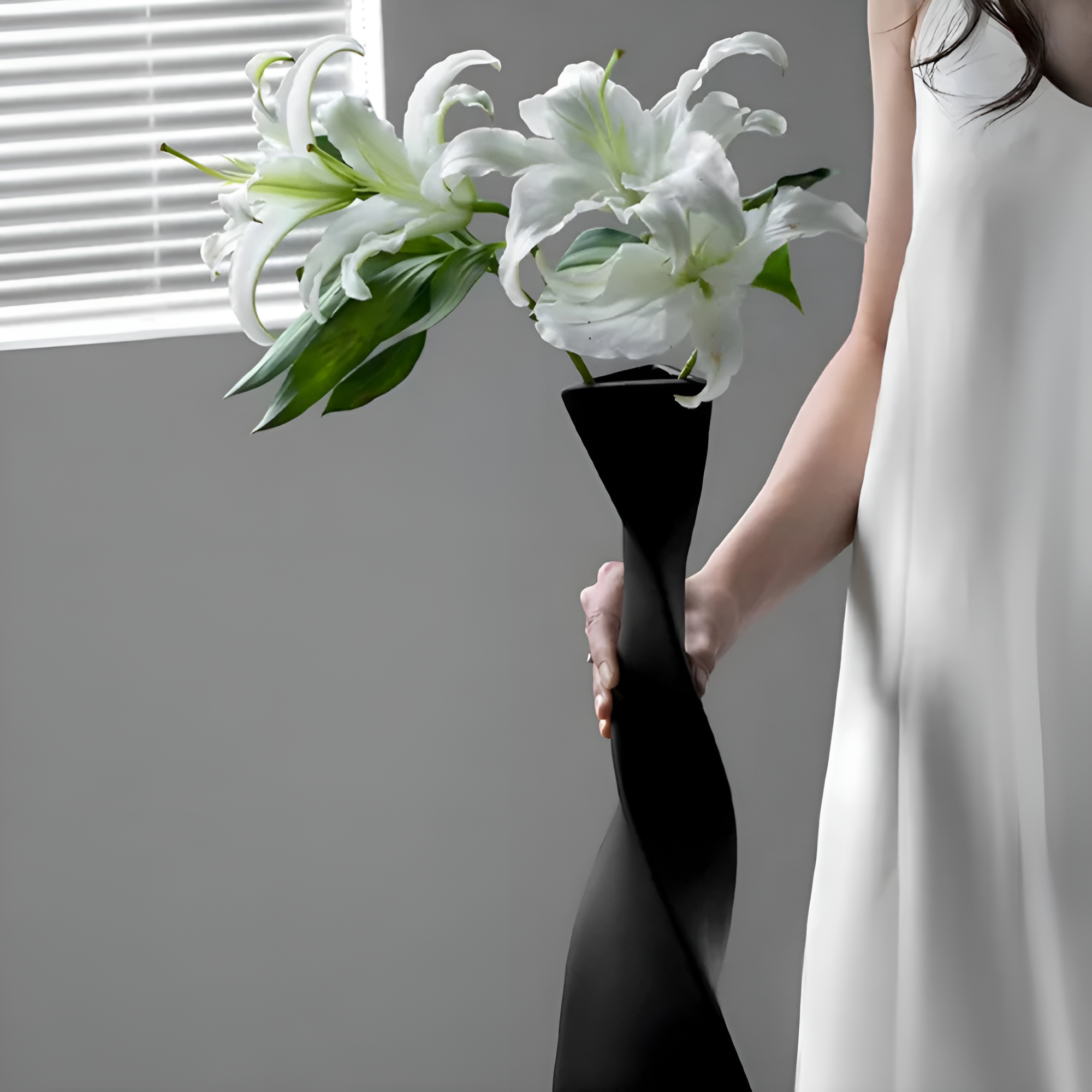 SpiralElegance Keramikvase – Modernes Spiraldesign