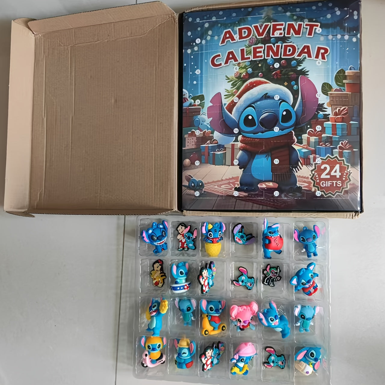 Stitch Adventskalender Spielset | 24-teiliges interaktives Feiertagsüberraschungsspiel