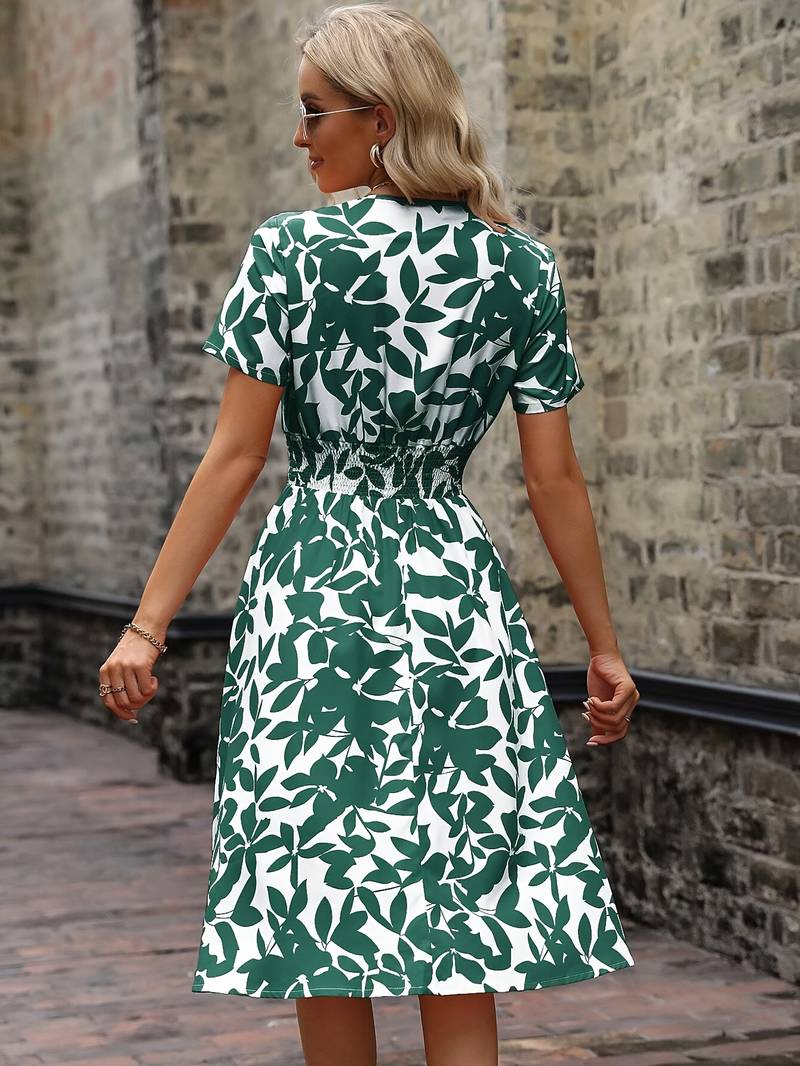 Ivy – Kurzärmliges Wickelkleid mit Blumenmuster
