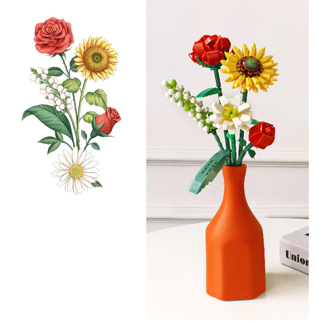 FloraBloom - 3D-Blumenstrauß für ruhige Räume