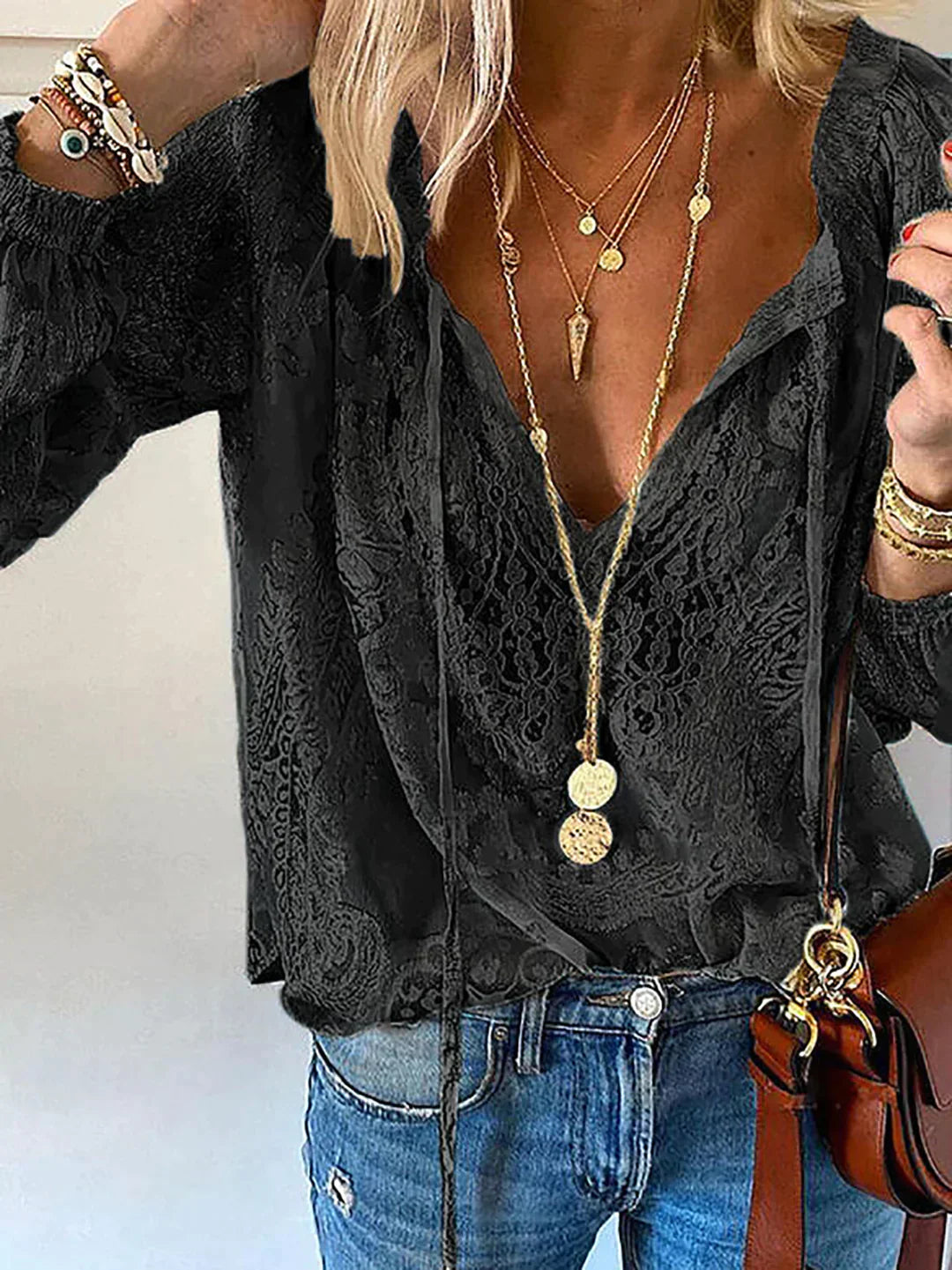 Sophia Exklusive Bluse mit Spitze