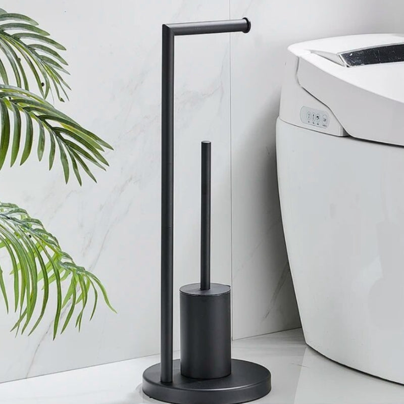 CleanStand Freistehender Toilettenpapierhalter mit Bürste