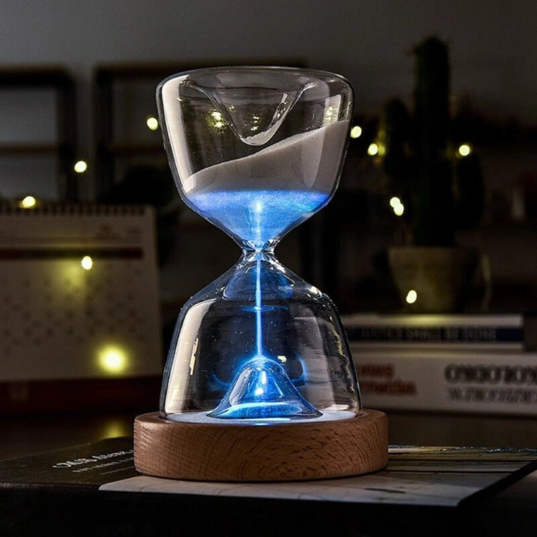 GlowTime Fernbediente Sanduhr – Magischer Zeitmesser mit Mehrfarben-LED-Lichtern