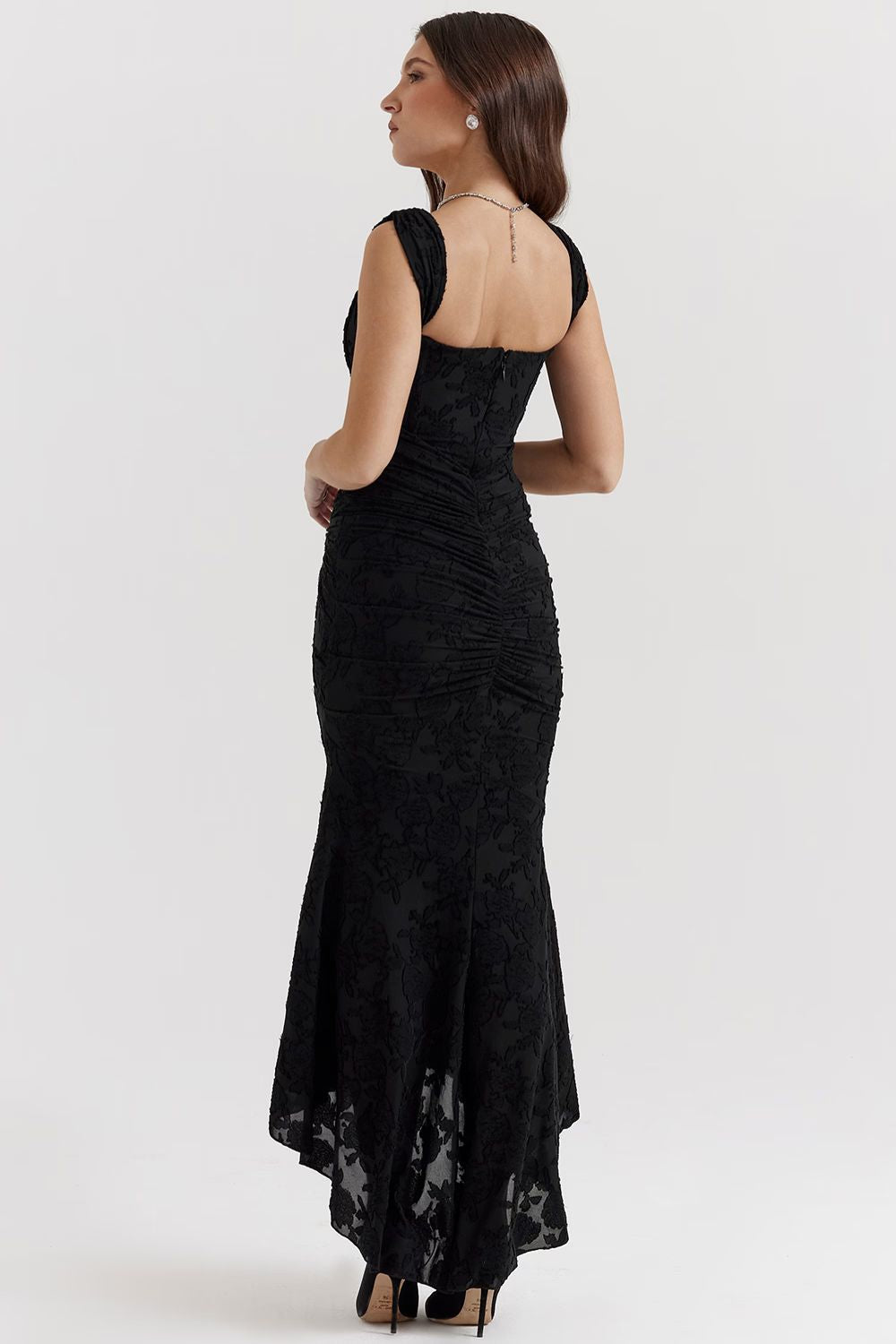 Celeste Maxikleid mit tiefem V-Ausschnitt