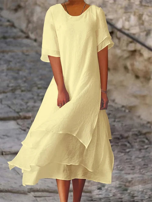 Hanna - Kurzärmliges Doppel-Lagen-Kleid