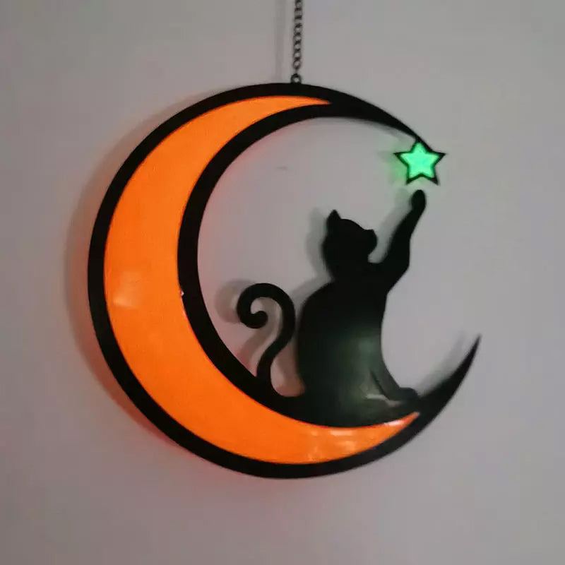 MysticPaws Katze & Halbmondenlampe – Magisches Stimmungslicht für eine Gemütliche Einrichtung