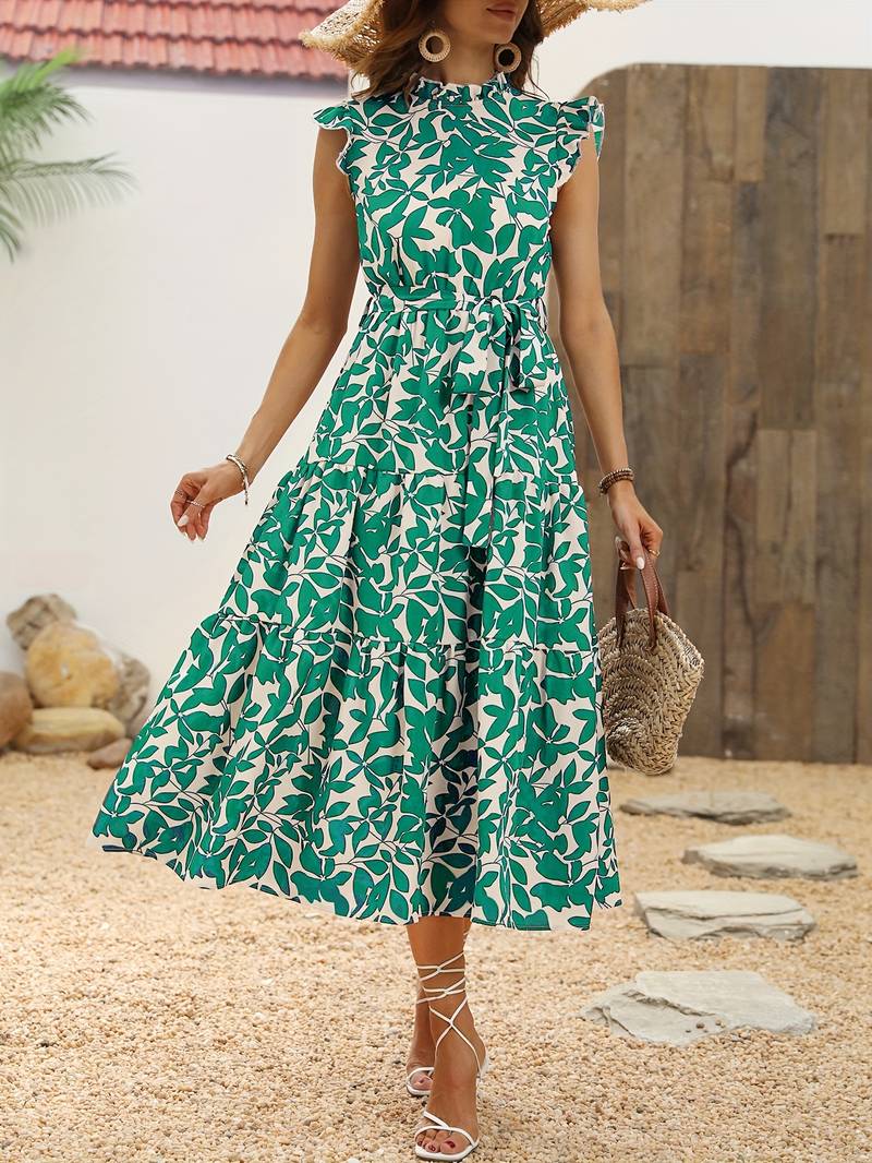 Aurelia – Elegantes Kleid mit Rüschensämlern für Frühling und Sommer