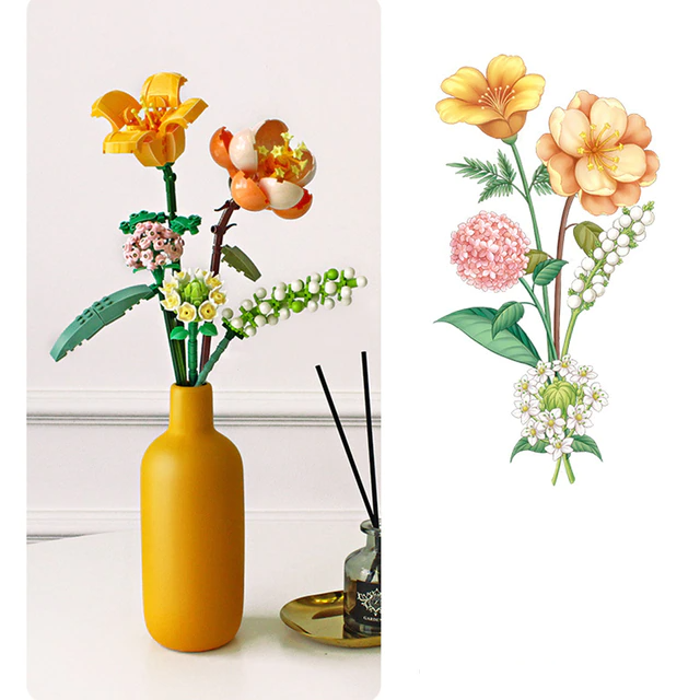 FloraBloom - 3D-Blumenstrauß für ruhige Räume