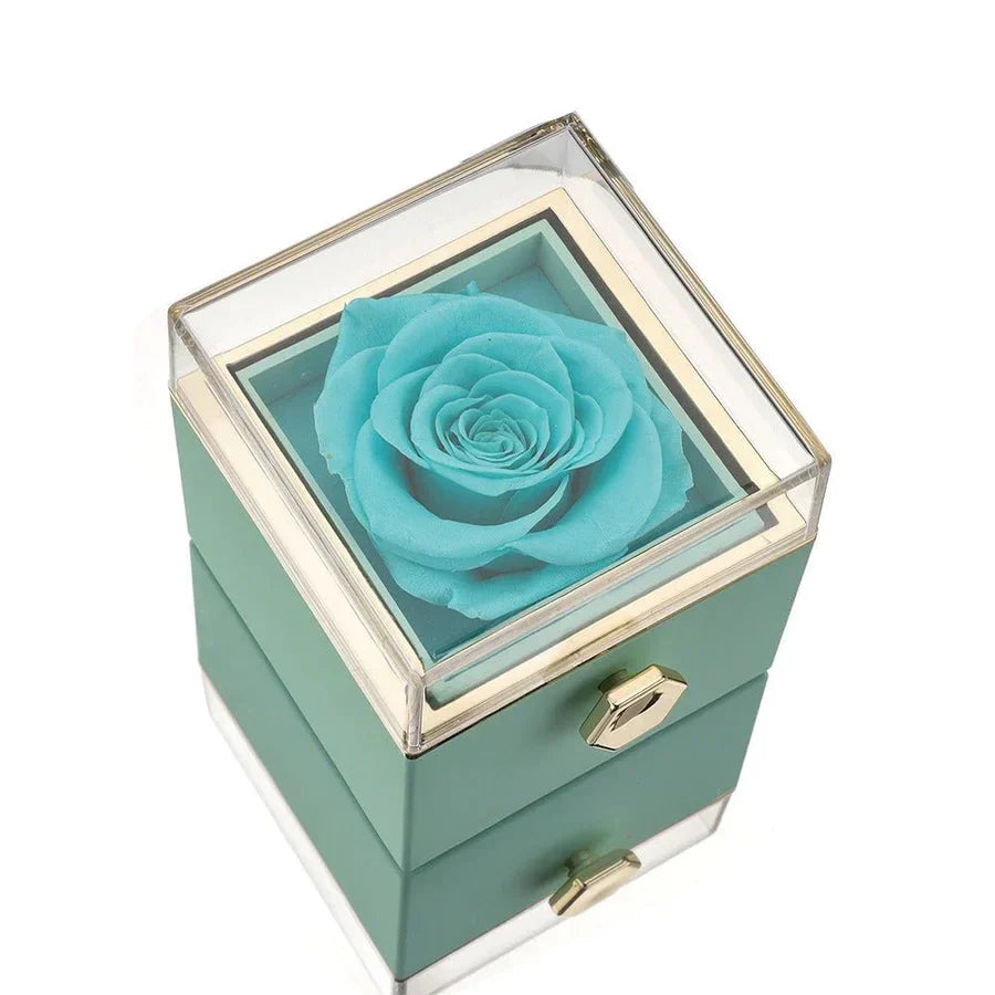 Ewige Rosen Geschenkbox mit verstecktem personalisiertem Halsband – Einzigartiges Geschenk zum Muttertag