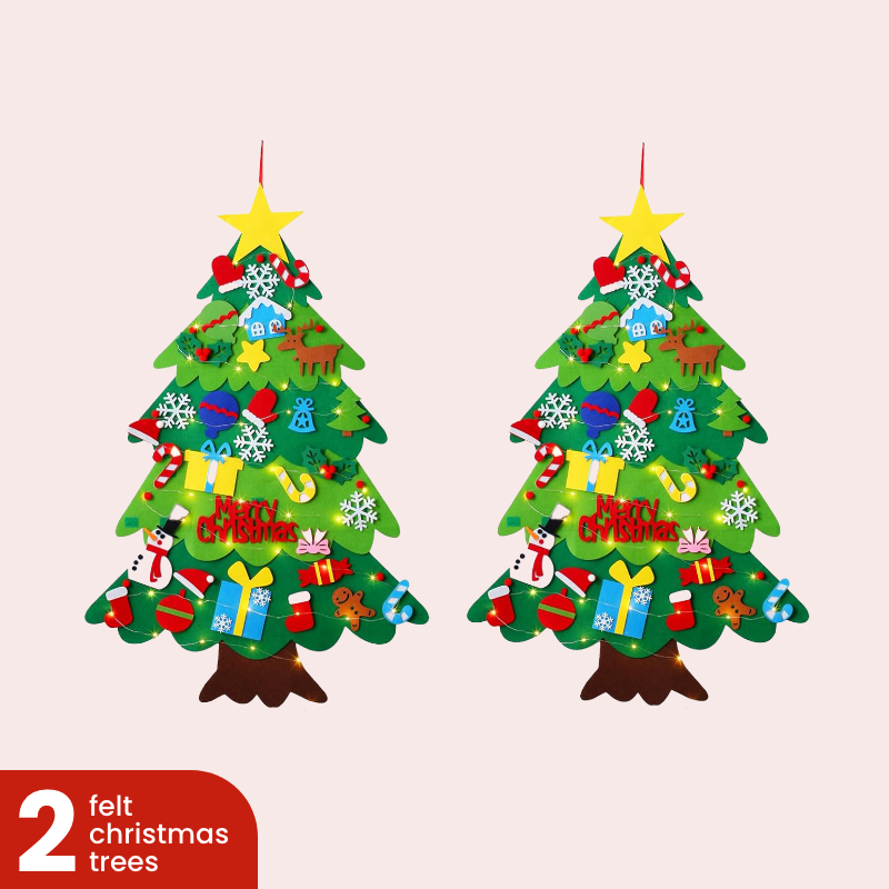Filz-Weihnachtsbaum mit dekorativen Teilen