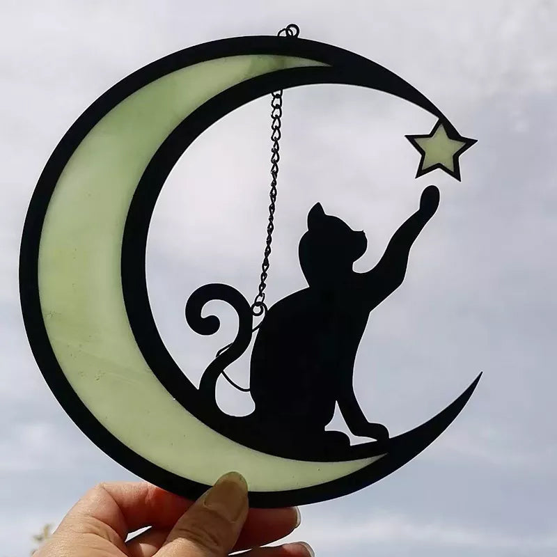 MysticPaws Katze & Halbmondenlampe – Magisches Stimmungslicht für eine Gemütliche Einrichtung