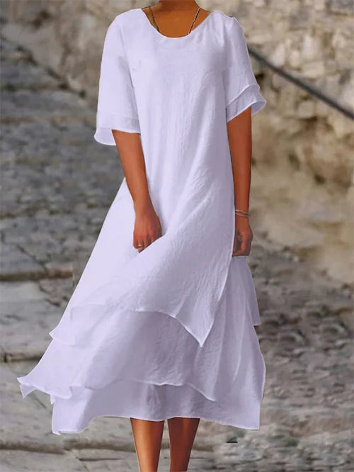 Hanna - Kurzärmliges Doppel-Lagen-Kleid