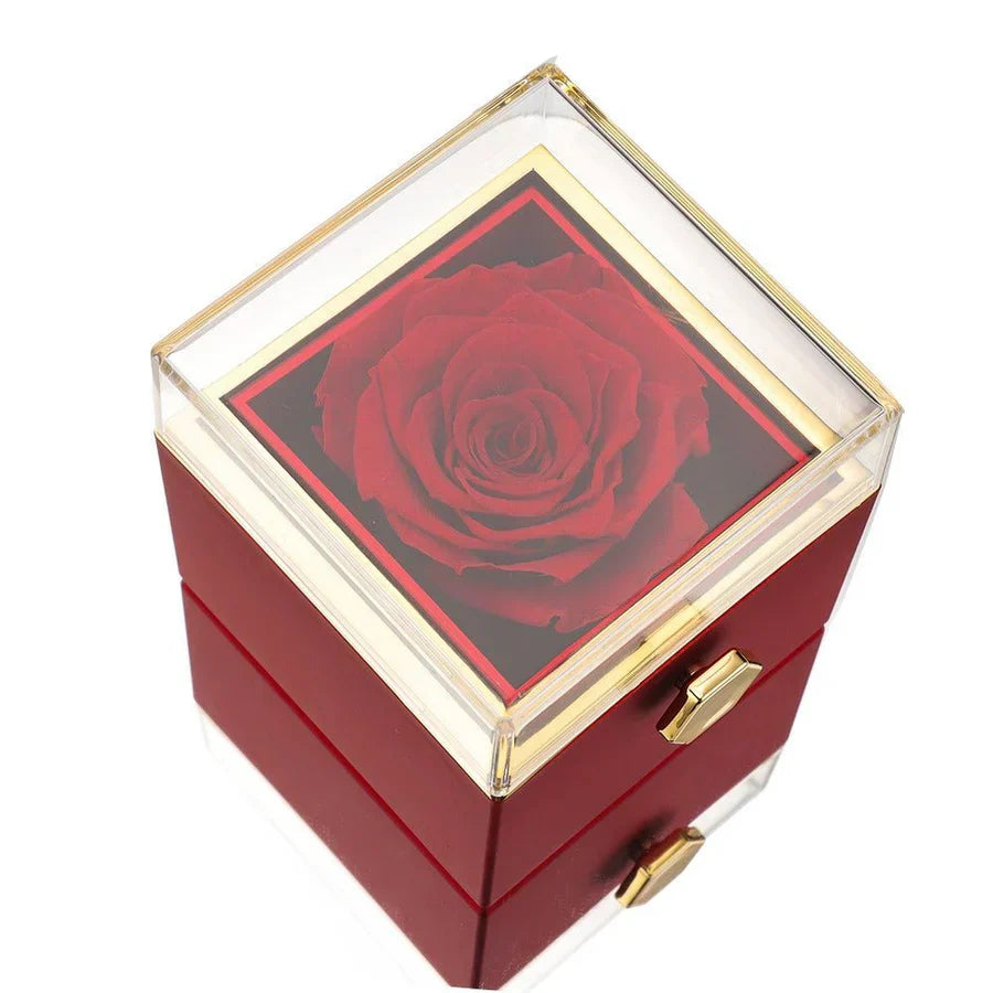 Ewige Rosen Geschenkbox mit verstecktem personalisiertem Halsband – Einzigartiges Geschenk zum Muttertag