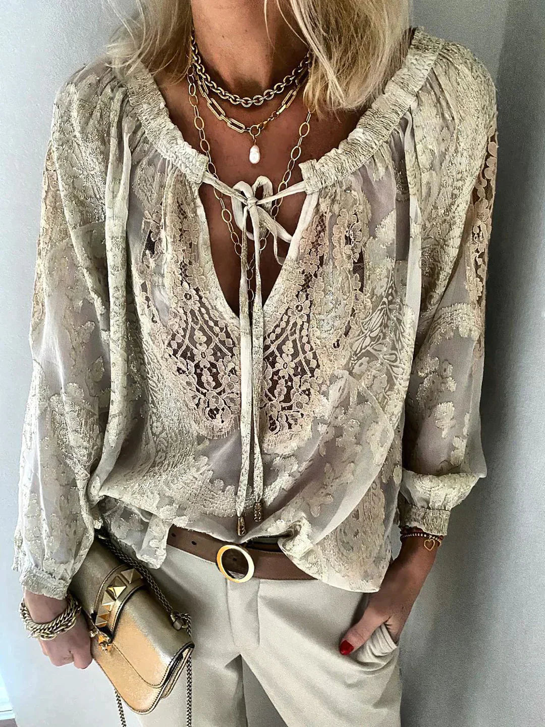 Sophia Exklusive Bluse mit Spitze