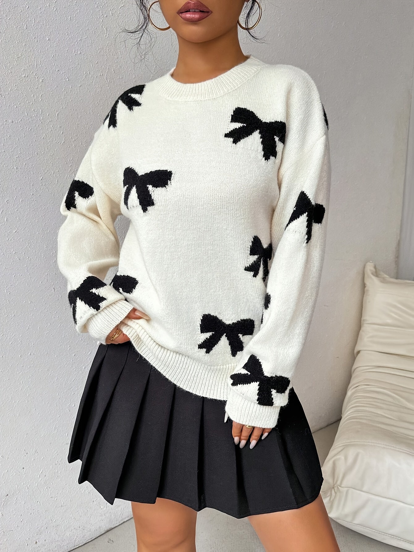 Ellena Stilvolle Stickerei Damensweater