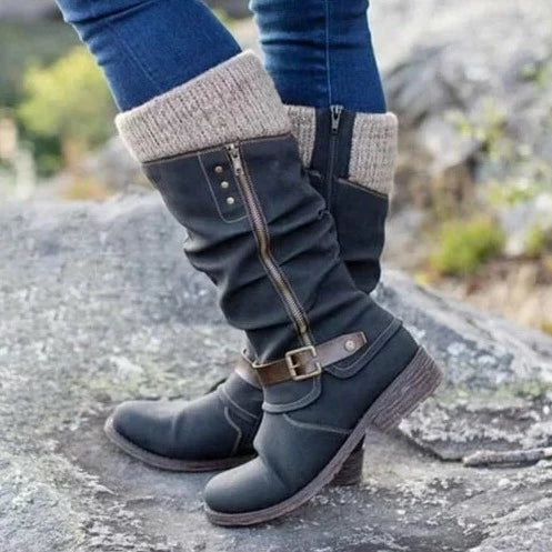 Karla - Bequeme rutschfeste Stiefel mit Reißverschluss