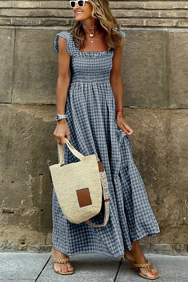 Ramona – Stilvolle karierte Maxikleid