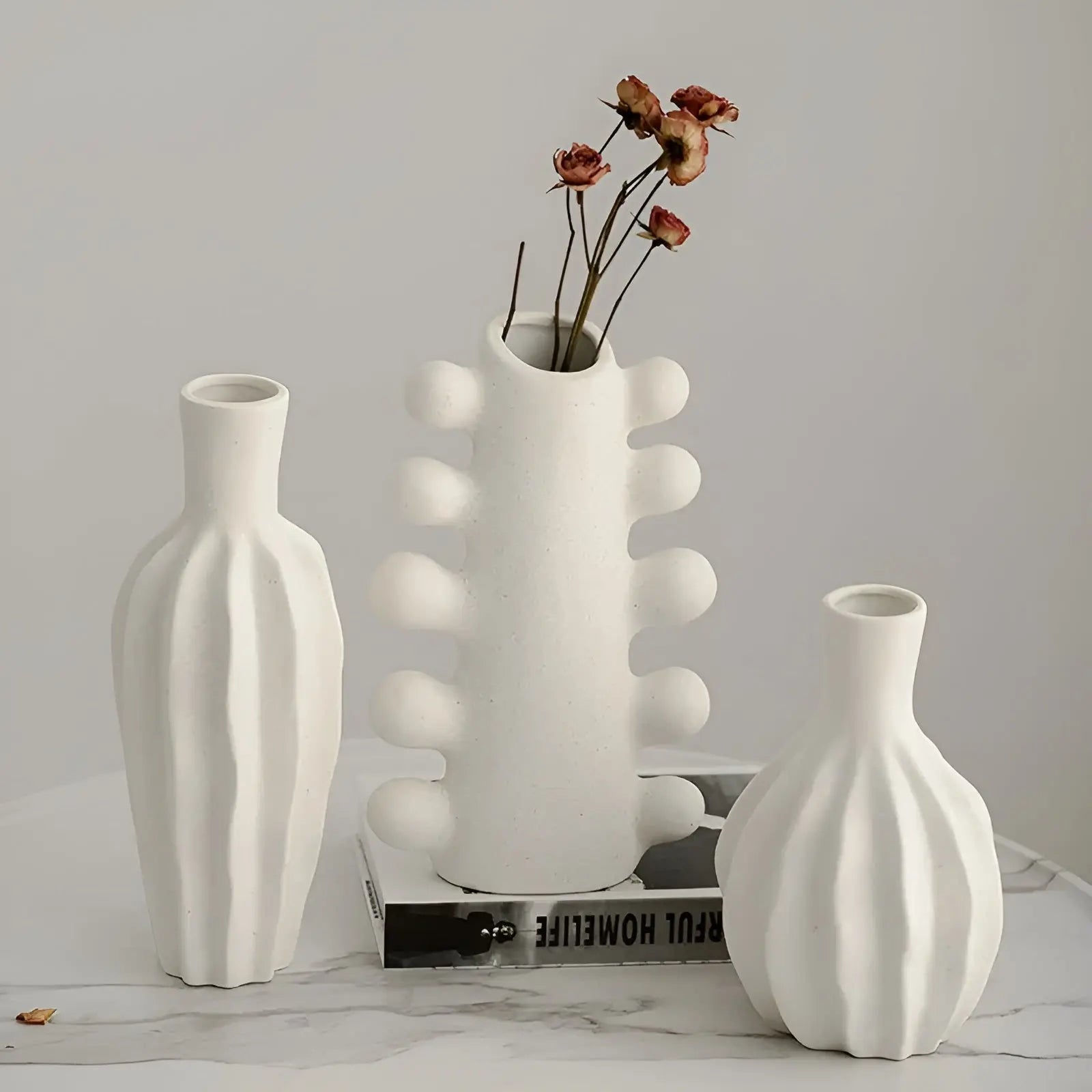 Elysian Bloom Minimalistische keramische Vase