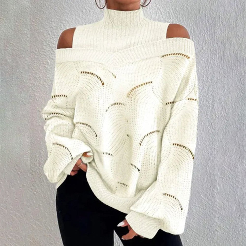 AutumnTrend® weißer Cold-Shoulder-Pullover