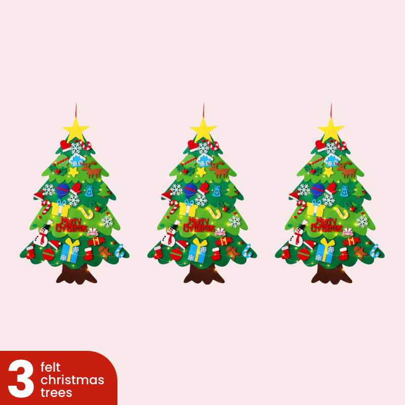 Filz-Weihnachtsbaum mit dekorativen Teilen