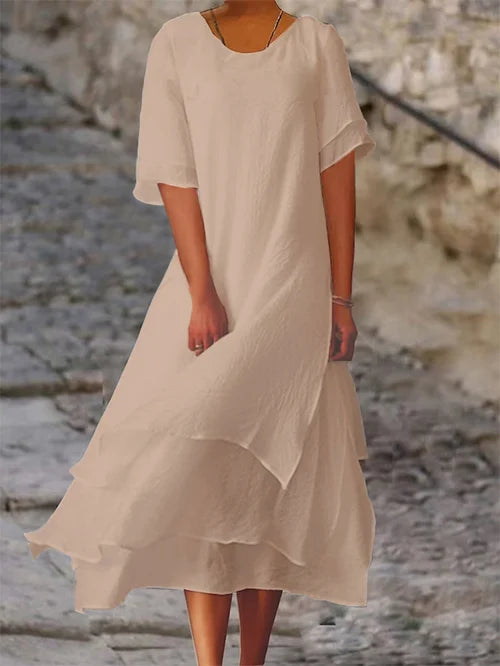 Hanna - Kurzärmliges Doppel-Lagen-Kleid