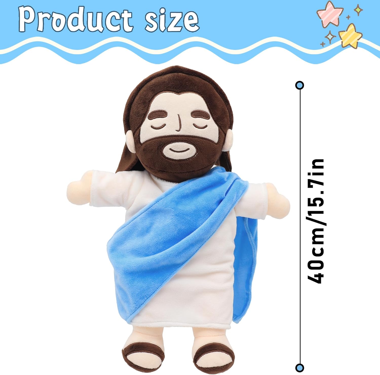 Tröstender Jesus Plüschspielzeug mit Beruhigender Atmung & Geräuschen