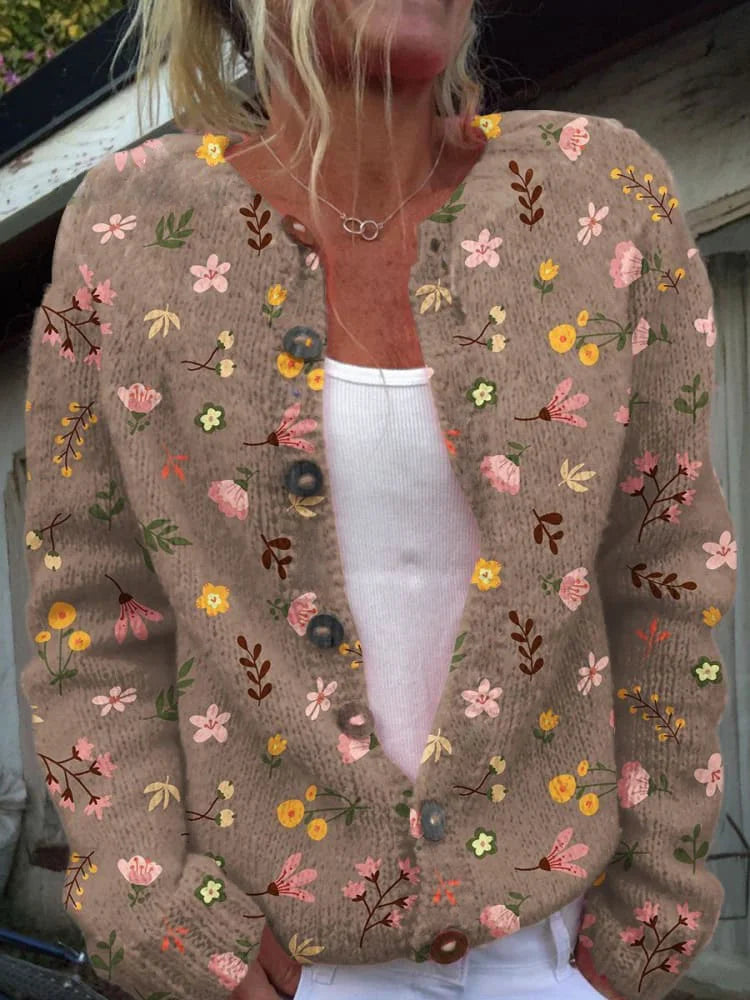 Ave - Langärmlige Blumen-Cardigan