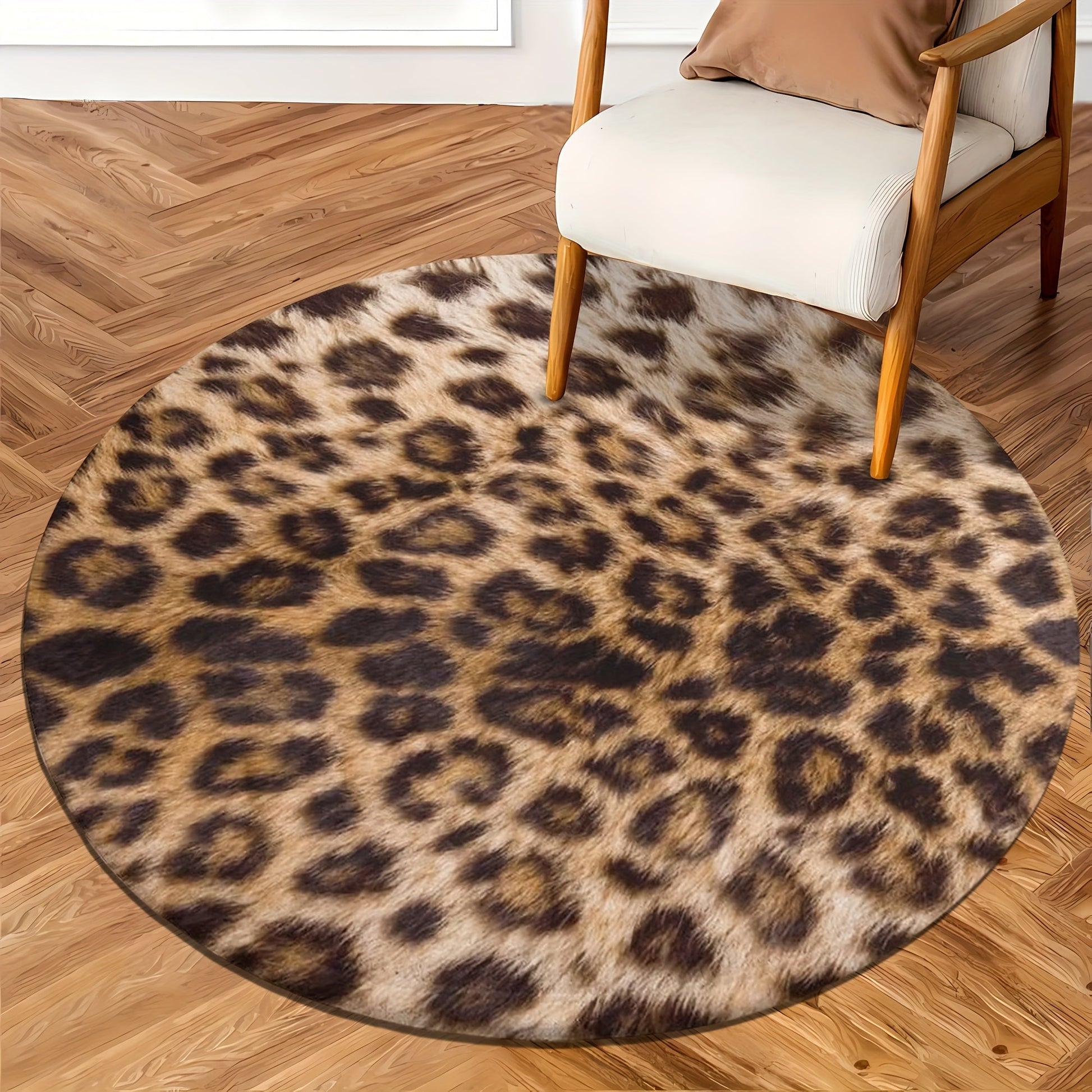 LeopardLuxe Rundteppich – Wilde Eleganz & Rutschfester Komfort